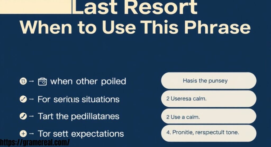 Last Resort: When to Use This Phrase